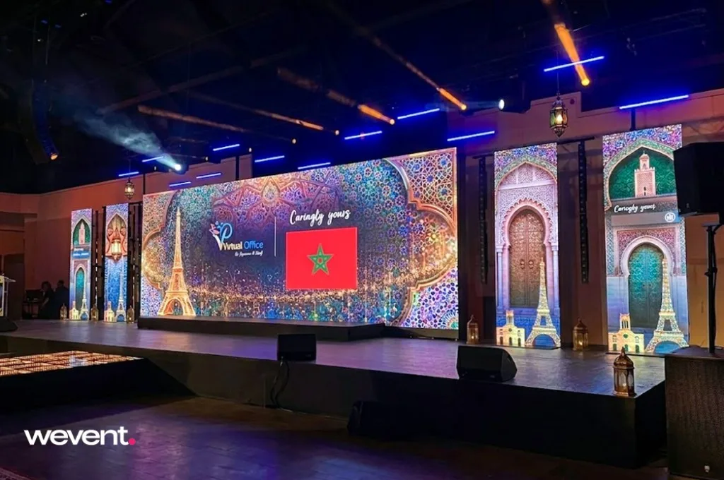 Structure scénique avec écran LED pour événement au Maroc